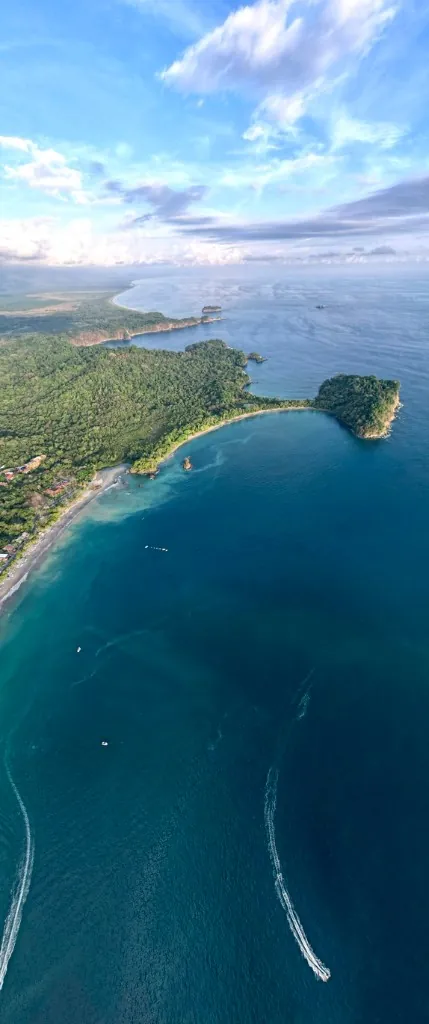 Tropical coastline from above