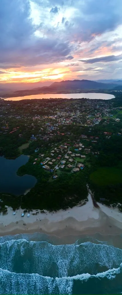 Lagoon and beach at sunset